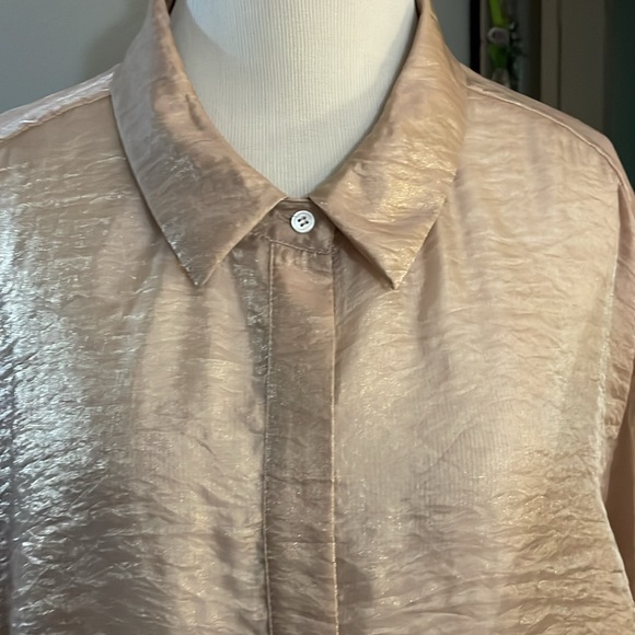 Vince Camuto Gold Organza Shirt - Picture 4 of 10